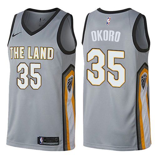 Cleveland Cavaliers #35 Isaac Okoro Gray Womens Swingman City Edition Jersey Womens