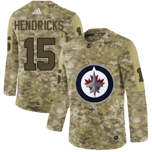 Adidas Winnipeg Jets #15 Matt Hendricks Camo Authentic Stitched Jersey Men's