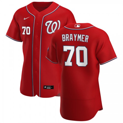 Washington Washington Nationals #70 Ben Braymer Men's Red Alternate 2020 Authentic Player Jersey Men's