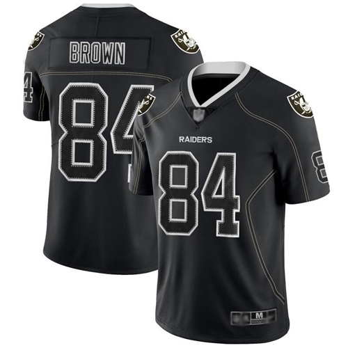 Las Vegas Raiders #84 Antonio Brown Lights Out Black Men's Stitched Limited Rush Jersey Men's