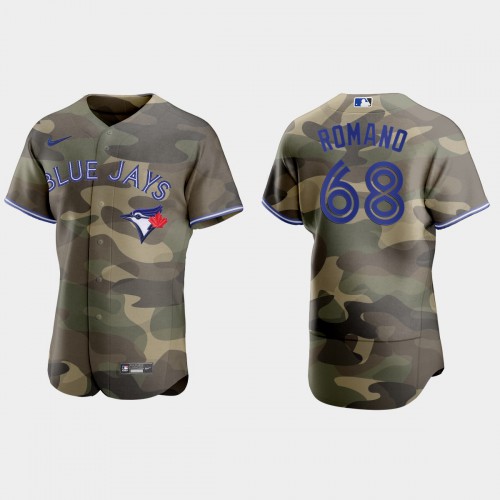 Toronto Toronto Blue Jays #68 Jordan Romano Men's 2021 Armed Forces Day Authentic Jersey -Camo Men's