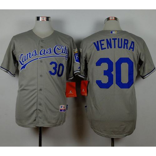 Kansas City Royals #30 Yordano Ventura Grey Road Cool Base Stitched Jersey Men's