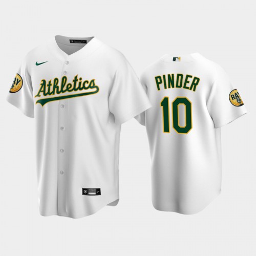 Oakland Oakland Athletics #10 Chad Pinder Men's 2022 Ray Patch Authentic Home White Jersey Men's