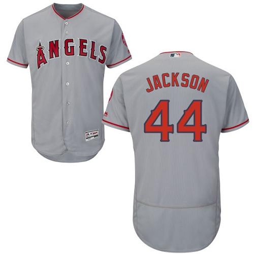 Los Angeles Angels of Anaheim #44 Reggie Jackson Grey Flexbase Authentic Collection Stitched Jersey Men's