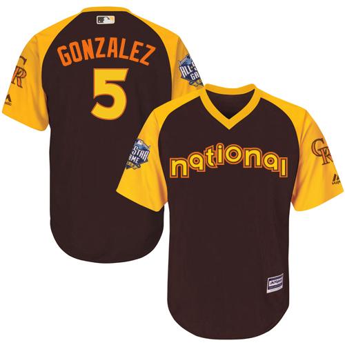 Colorado Rockies #5 Carlos Gonzalez Brown 2016 All-Star National League Stitched Youth Jersey Youth