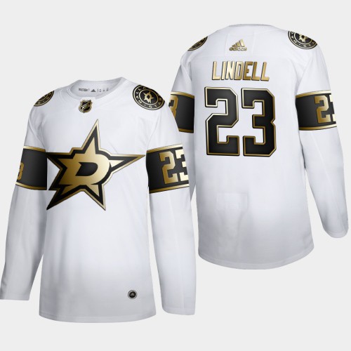 Dallas Dallas Stars #23 Esa Lindell Men's Adidas White Golden Edition Limited Stitched Jersey Men's