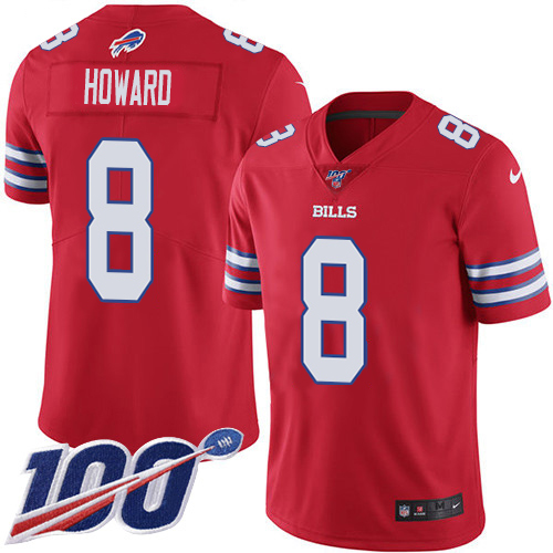 Buffalo Buffalo Bills #8 O. J. Howard Red Men's Stitched Limited Rush 100th Season Jersey Men's