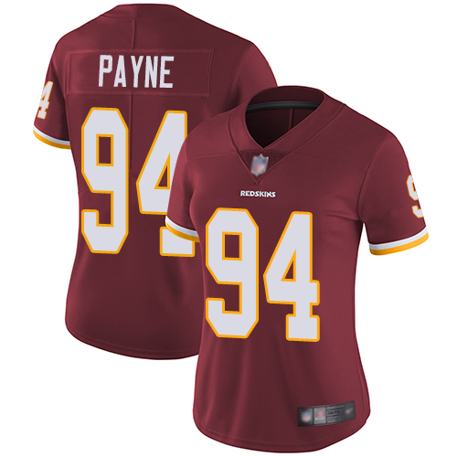 Washington Commanders #94 Da'Ron Payne Burgundy Red Team Color Women's Stitched Vapor Untouchable Limited Jersey Womens