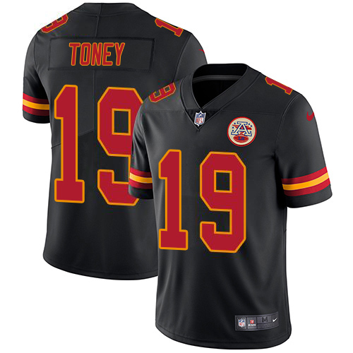 Chiefs #19 Kadarius Toney Black Men's Stitched Limited Rush Jersey