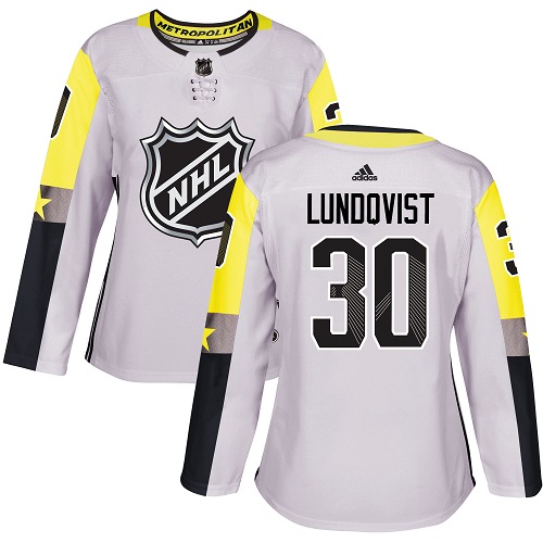 Adidas New York Rangers #30 Henrik Lundqvist Gray 2018 All-Star Metro Division Authentic Women's Stitched Jersey Womens
