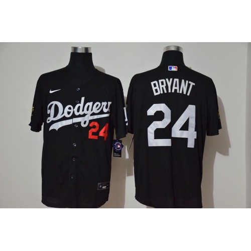 Los Angeles Los Angeles Dodgers #24 Kobe Bryant Men's Black Cool Base Jersey Men's
