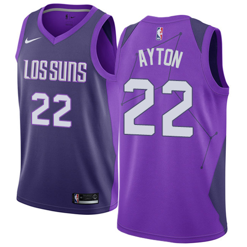 Phoenix Suns #22 Deandre Ayton Purple Youth Swingman City Edition Jersey Youth