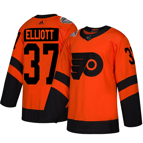 Adidas Philadelphia Flyers #37 Brian Elliott Orange Authentic 2019 Stadium Series Stitched Jersey Men's