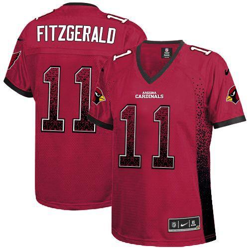 Cardinals #11 Larry Fitzgerald Red Team Color Women's Stitched Elite Drift Fashion Jersey