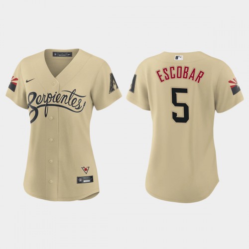 Arizona Arizona Diamondbacks #5 Eduardo Escobar Women's 2021 City Connect Jersey Gold Womens