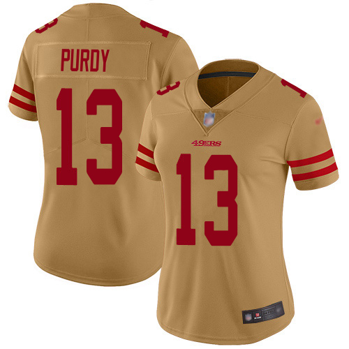 San Francisco 49ers #13 Brock Purdy Gold Women's Stitched Limited Inverted Legend Jersey