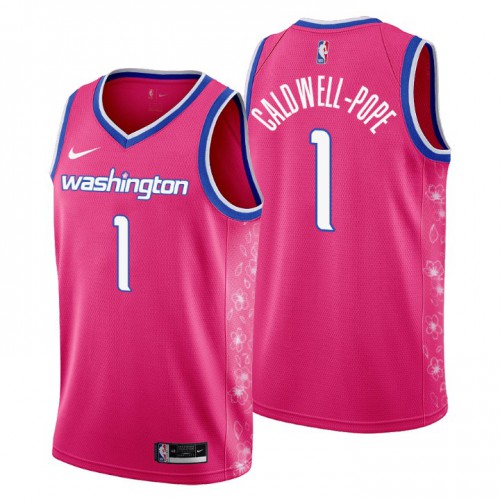 Washington Wizards #1 Kentavious Caldwell-Pope Mens 2022-23 City Edition Jersey - Cherry Blossom Pink Mens