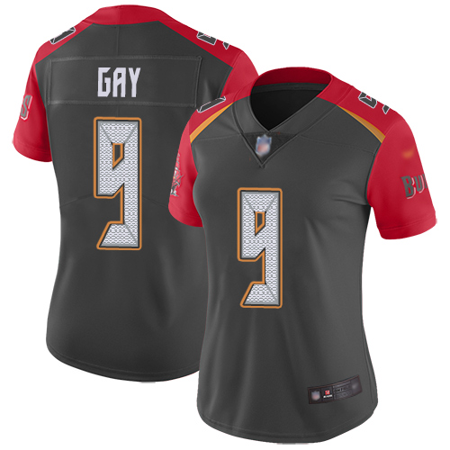 Tampa Bay Buccaneers #9 Matt Gay Gray Women's Stitched Limited Inverted Legend Jersey Womens