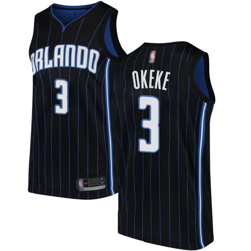 Orlando Magic #3 Chuma Okeke Black Swingman Statement Edition Jersey Mens