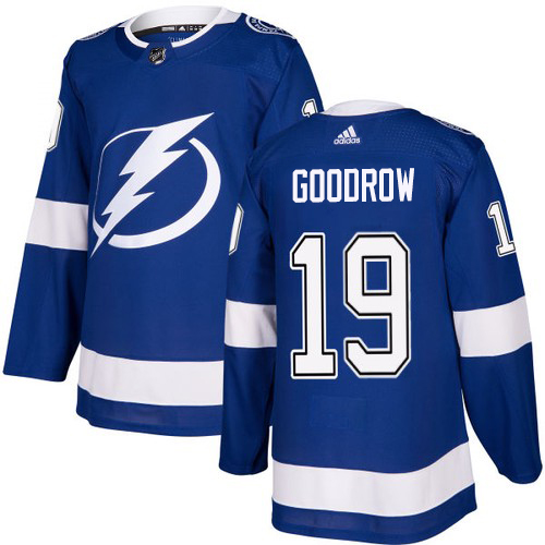 Adidas Tampa Bay Lightning #19 Barclay Goodrow Blue Home Authentic Stitched Jersey Men's