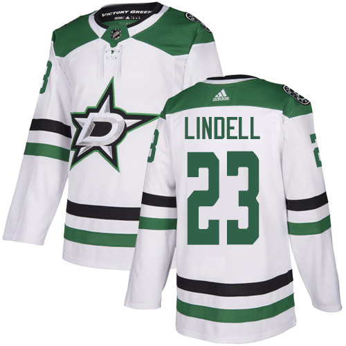 Adidas Dallas Stars #23 Esa Lindell White Road Authentic Stitched Jersey Men's