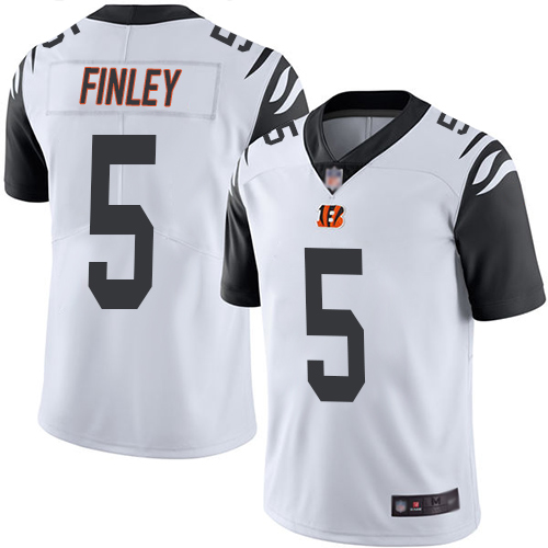 Cincinnati Bengals #5 Ryan Finley White Men's Stitched Limited Rush Jersey Men's