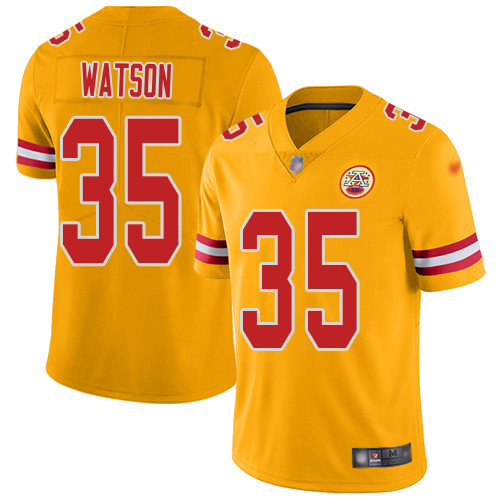 Chiefs #35 Jaylen Watson Gold Youth Stitched Limited Inverted Legend Jersey