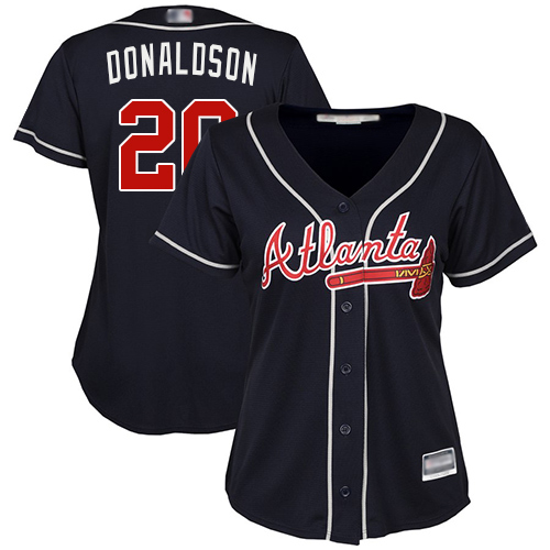 Atlanta Braves #20 Josh Donaldson Navy Blue Alternate Women's Stitched Jersey Womens