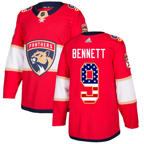 Adidas Panthers #9 Sam Bennett Red Home Authentic USA Flag Stitched Jersey