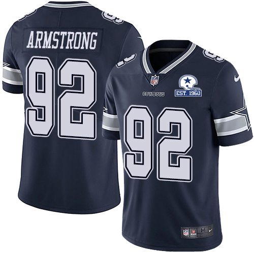 Dallas Cowboys #92 Dorance Armstrong Navy Blue Team Color Men's Stitched With Established In 1960 Patch Vapor Untouchable Limited Jersey Men's