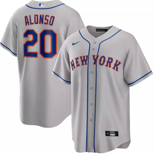 Men's Youth Women's New York Mets #20 Pete Alonso Grey Jersey