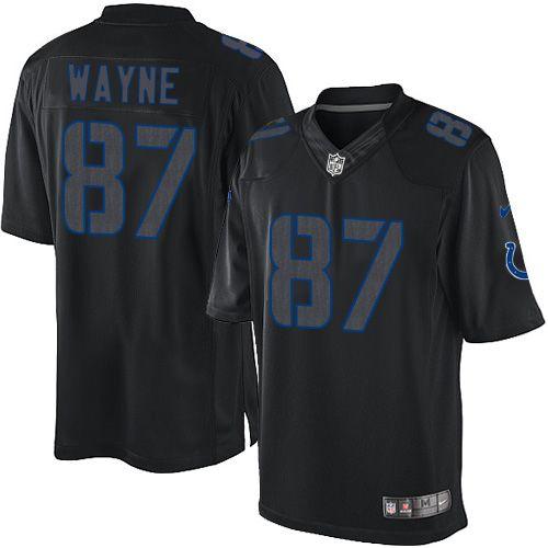 Indianapolis Colts #87 Reggie Wayne Black Men's Stitched Impact Limited Jersey Men's