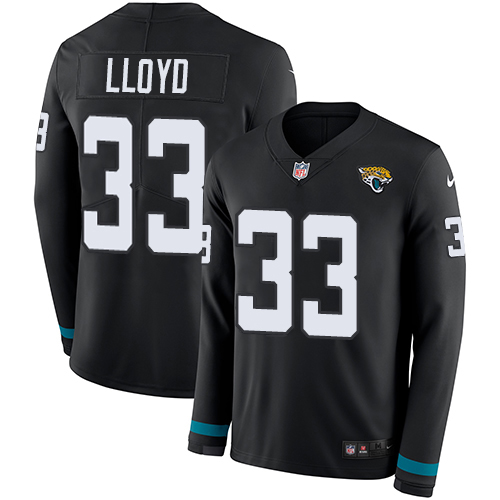 Jaguars #33 Devin Lloyd Black Team Color Men's Stitched Limited Therma Long Sleeve Jersey