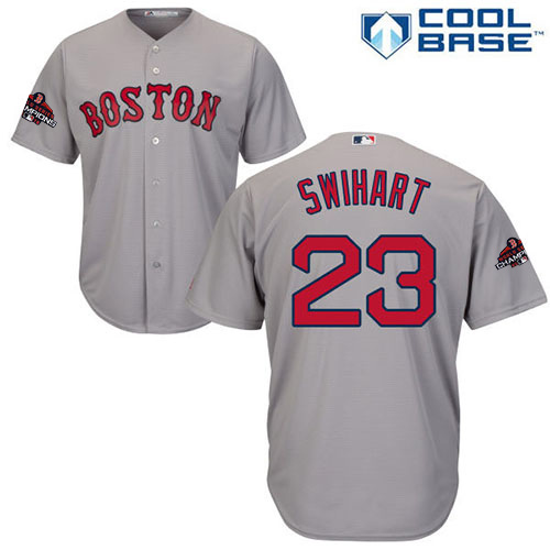 Boston Red Sox #23 Blake Swihart Grey Cool Base 2018 World Series Champions Stitched Youth Jersey Youth