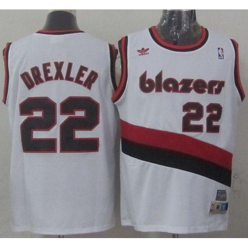 Portland Trail Blazers #22 Clyde Drexler White Soul Swingman Throwback Stitched Jersey Mens