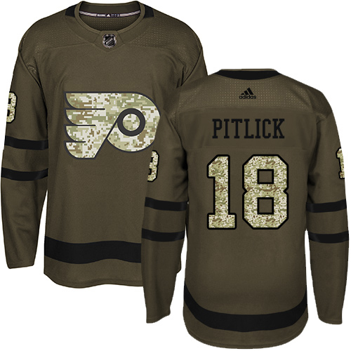 Adidas Philadelphia Flyers #18 Tyler Pitlick Green Salute to Service Stitched Jersey Men's