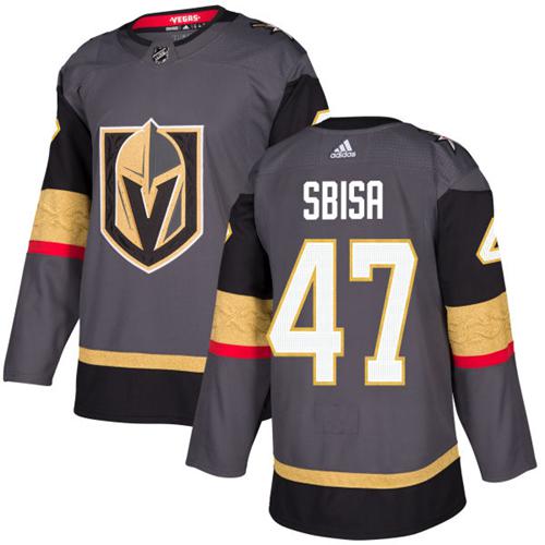 Adidas Golden Vegas Golden Knights #47 Luca Sbisa Grey Home Authentic Stitched Youth Jersey Youth