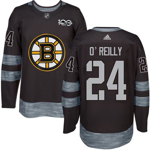 Adidas Boston Bruins #24 Terry O'Reilly Black 1917-2017 100th Anniversary Stitched Jersey Men's
