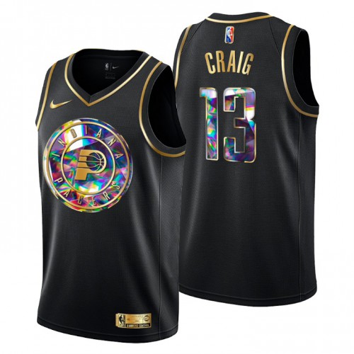 Indiana Indiana Pacers #13 Torrey Craig Mens Golden Edition Diamond Logo 2021/22 Swingman Jersey - Black Mens