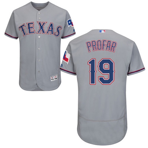 Texas Rangers #19 Jurickson Profar Grey Flexbase Authentic Collection Stitched Jersey Men's