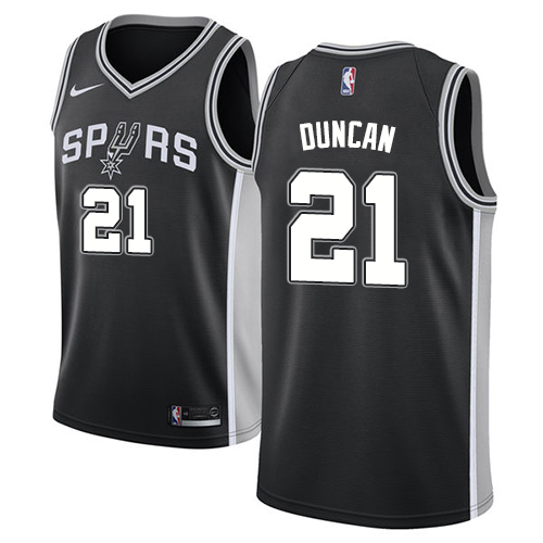 San Antonio Spurs #21 Tim Duncan Black Youth Swingman Icon Edition Jersey Youth