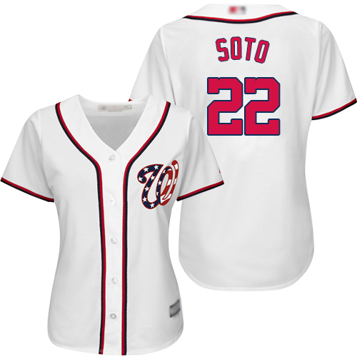 Washington Nationals #22 Juan Soto White Home Women's Stitched Jersey Womens