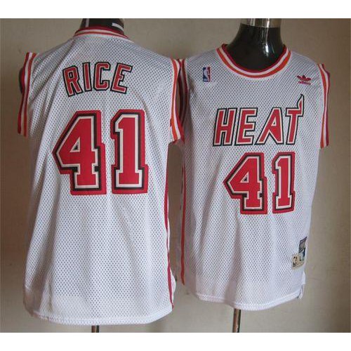 Miami Heat #41 Glen Rice White Throwback Stitched Jersey Mens