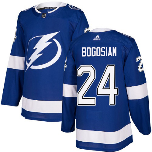 Adidas Tampa Bay Lightning #24 Zach Bogosian Blue Home Authentic Stitched Jersey Men's