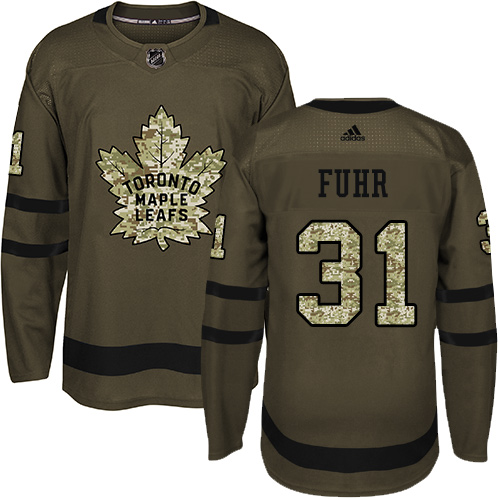 Adidas Maple Toronto Maple Leafs #31 Grant Fuhr Green Salute to Service Stitched Jersey Men's