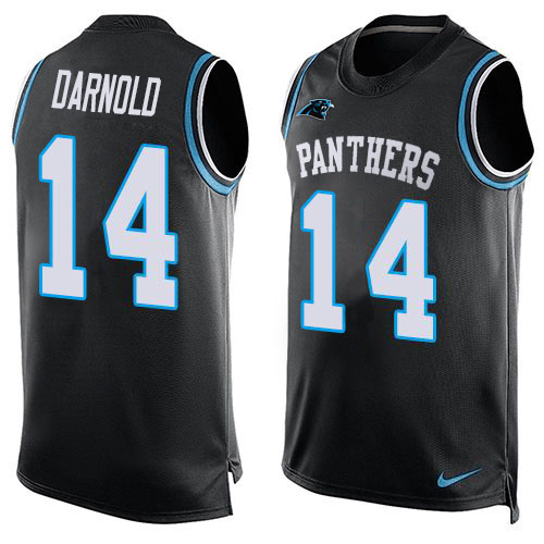 Panthers #14 Sam Darnold Black Team Color Men's Stitched Limited Tank Top Jersey