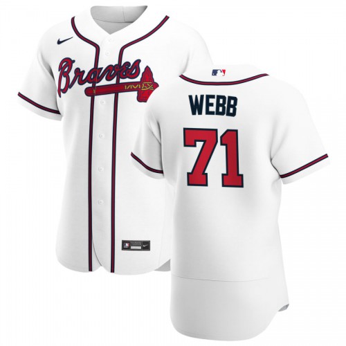 Atlanta Atlanta Braves #71 Jacob Webb Men's White Home 2020 Authentic Player Jersey Men's