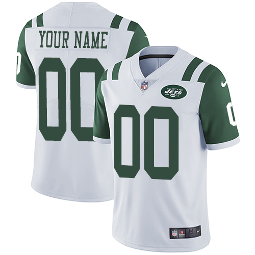 New York Jets Customized White Stitched Vapor Untouchable Limited Men's Jersey