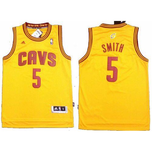 Revolution 30 Cleveland Cavaliers #5 J.R. Smith Yellow Stitched Jersey Mens