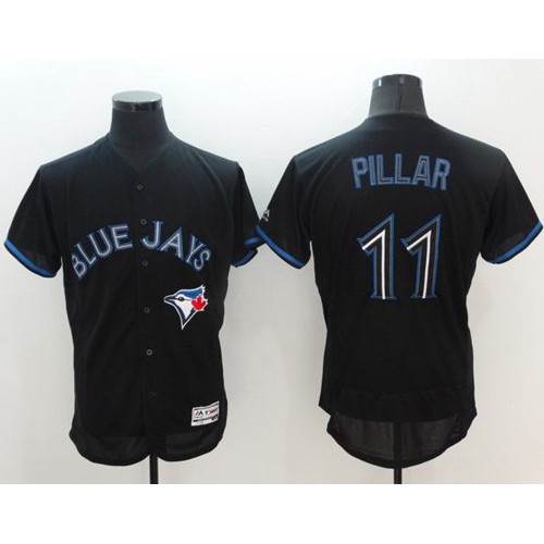 Toronto Blue Jays #11 Kevin Pillar Black Fashion Flexbase Authentic Collection Stitched Jersey Men's